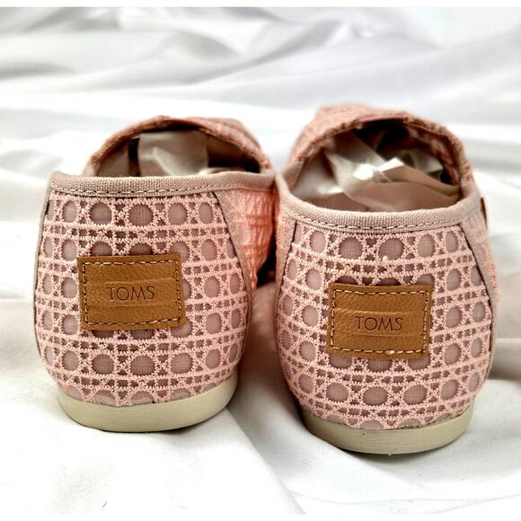 Toms Alpargata Ballet Pink Basket Weave Lace Shoe 7.5 - Picture 8 of 10